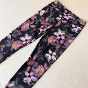 JoyLab Womens‎ Floral Print High Waisted Athletic Leggings Purple Medium